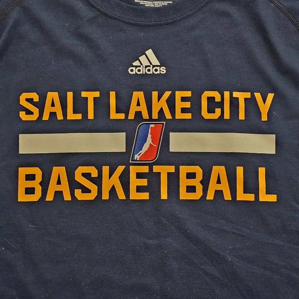 Salt Lake City Basketball Blue adidas Short Sleeve Polyester T-Shirt Men's XL
